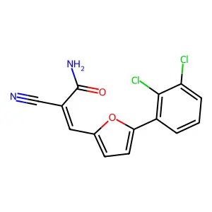 2-Cyano-3-(5-(2,3-dichlorophenyl)-2-furyl)acrylamide structure
