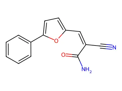 2-Cyano-3-(5-phenyl-2-furyl)acrylamide structure