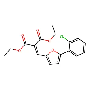 Diethyl 2-((5-(2-chlorophenyl)-2-furyl)methylene)malonate structure
