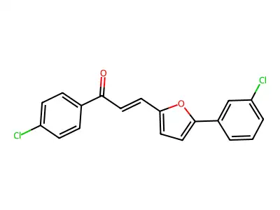 1-(4-Chlorophenyl)-3-(5-(3-chlorophenyl)-2-furyl)-2-propen-1-one structure