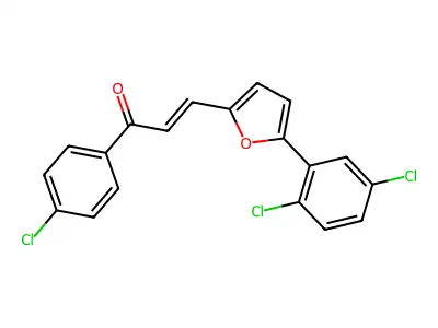(E)-1-(4-chlorophenyl)-3-[5-(2,5-dichlorophenyl)furan-2-yl]prop-2-en-1-one structure