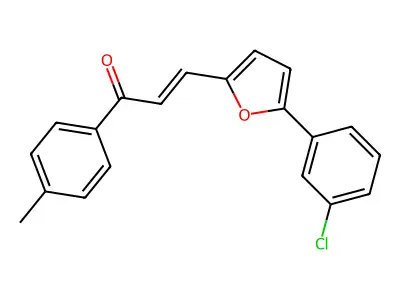 (E)-3-[5-(3-chlorophenyl)furan-2-yl]-1-(4-methylphenyl)prop-2-en-1-one structure