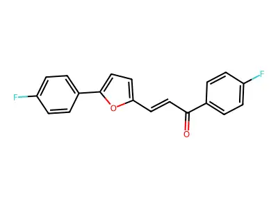 (E)-1-(4-fluorophenyl)-3-[5-(4-fluorophenyl)furan-2-yl]prop-2-en-1-one structure