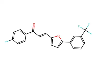 1-(4-Fluorophenyl)-3-[5-[3-(trifluoromethyl)phenyl]furan-2-yl]prop-2-en-1-one structure