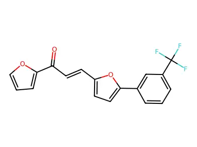 (E)-1-(furan-2-yl)-3-(5-(3-(trifluoromethyl)phenyl)furan-2-yl)prop-2-en-1-one structure