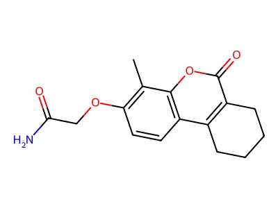 2-((4-methyl-6-oxo-7,8,9,10-tetrahydro-6H-benzo[c]chromen-3-yl)oxy)acetamide structure