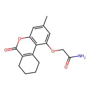 2-[(7,8,9,10-Tetrahydro-3-methyl-6-oxo-6H-dibenzo[b,d]pyran-1-yl)oxy]acetamide structure
