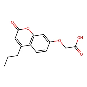 [(2-oxo-4-propyl-2H-chromen-7-yl)oxy]acetic acid structure