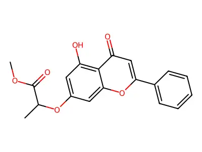 methyl 2-[(5-hydroxy-4-oxo-2-phenyl-4H-chromen-7-yl)oxy]propanoate structure