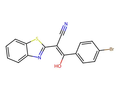 (Z)-2-(benzo[d]thiazol-2-yl)-3-(4-bromophenyl)-3-hydroxyacrylonitrile structure
