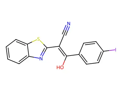 2-Benzothiazol-2-yl-3-hydroxy-3-(4-iodo-phenyl)-acrylonitrile structure