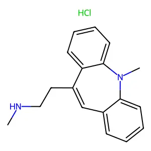 5H-Dibenz(b,f)azepine, 10-(2-(methylamino)ethyl)-5-methyl-, hydrochloride structure