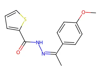 N'-[1-(4-methoxyphenyl)ethylidene]-2-thiophenecarbohydrazide structure