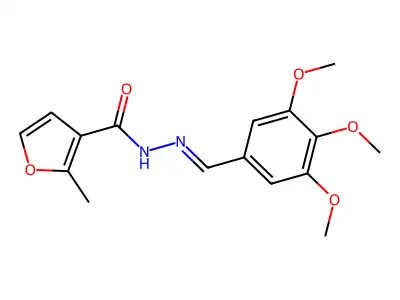 2-methyl-N'-[(E)-(3,4,5-trimethoxyphenyl)methylidene]furan-3-carbohydrazide structure