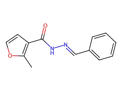 N-[(E)-benzylideneamino]-2-methylfuran-3-carboxamide structure