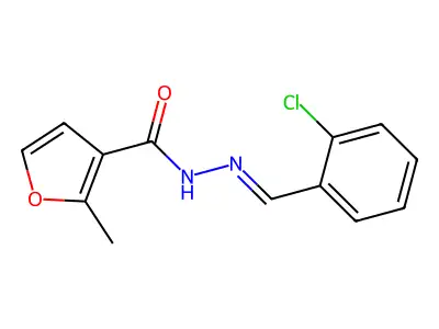 N-[(E)-(2-chlorophenyl)methylideneamino]-2-methylfuran-3-carboxamide structure