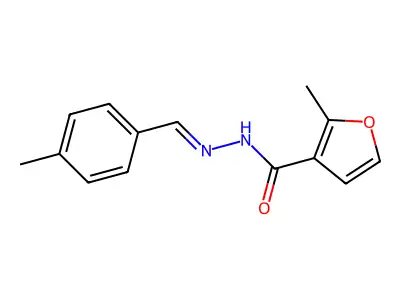 2-methyl-N-[(E)-(4-methylphenyl)methylideneamino]furan-3-carboxamide structure