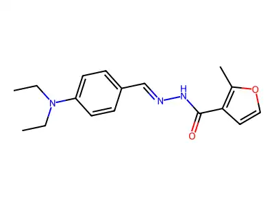 N-[(E)-[4-(diethylamino)phenyl]methylideneamino]-2-methylfuran-3-carboxamide structure
