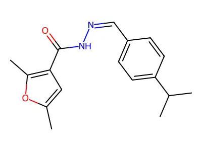 N'-[(E)-(4-isopropylphenyl)methylidene]-2,5-dimethyl-3-furohydrazide structure