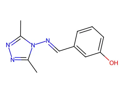 3-{[(3,5-dimethyl-4H-1,2,4-triazol-4-yl)imino]methyl}phenol structure