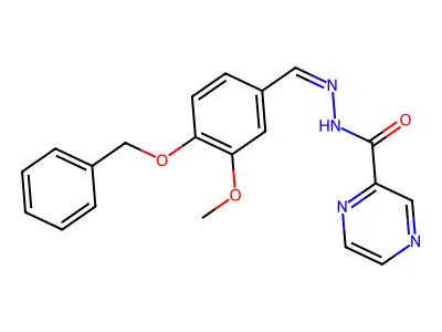 Pyrazine-2-carboxylic acid (4-benzyloxy-3-methoxy-benzylidene)-hydrazide structure