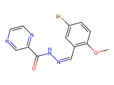 N'-[(E)-(5-bromo-2-methoxyphenyl)methylidene]-2-pyrazinecarbohydrazide structure
