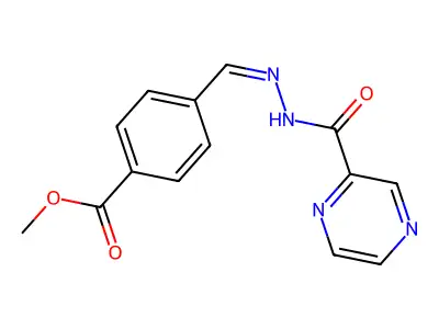 methyl 4-{(E)-[(2-pyrazinylcarbonyl)hydrazono]methyl}benzoate structure