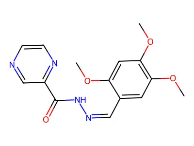 N'-[(E)-(2,4,5-trimethoxyphenyl)methylidene]pyrazine-2-carbohydrazide structure