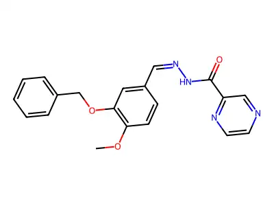Pyrazine-2-carboxylic acid (3-benzyloxy-4-methoxy-benzylidene)-hydrazide structure