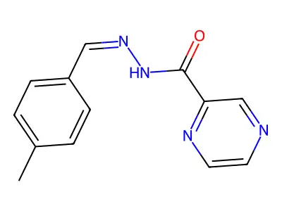 Pyrazine-2-carboxylic acid (4-methyl-benzylidene)-hydrazide structure