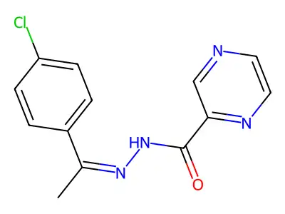 N'-[(E)-1-(4-chlorophenyl)ethylidene]-2-pyrazinecarbohydrazide structure