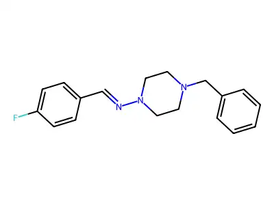 (4-Benzyl-piperazin-1-yl)-(4-fluoro-benzylidene)-amine structure