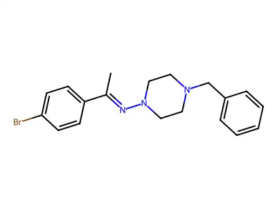 (4-Benzyl-piperazin-1-yl)-[1-(4-bromo-phenyl)-ethylidene]-amine structure