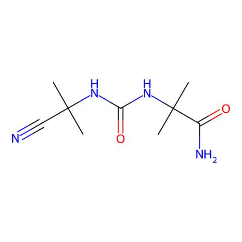 1-(1-Carbamoyl-1-methylethyl)-3-(1-cyano-1-methylethyl)urea structure