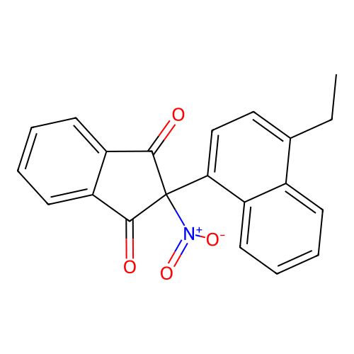 2-(4-ethyl-1-naphthyl)-2-nitro-1H-indene-1,3(2H)-dione structure
