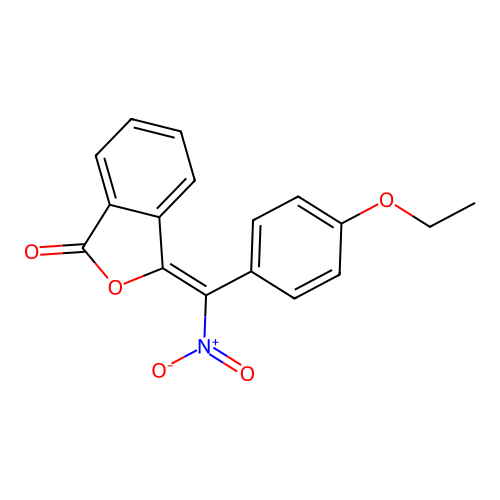 (Z)-3-((4-ethoxyphenyl)(nitro)methylene)isobenzofuran-1(3H)-one structure