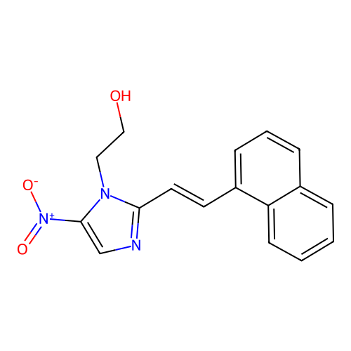2-[2-[(E)-2-naphthalen-1-ylethenyl]-5-nitroimidazol-1-yl]ethanol structure
