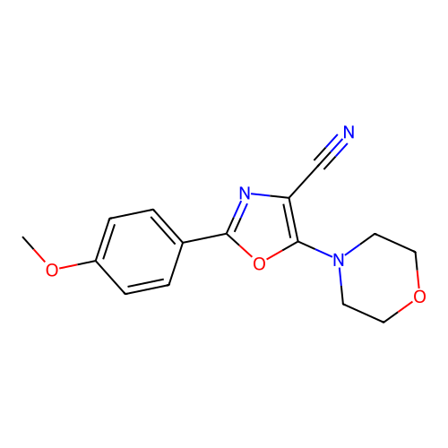 2-(4-Methoxyphenyl)-5-(4-morpholinyl)-1,3-oxazole-4-carbonitrile structure