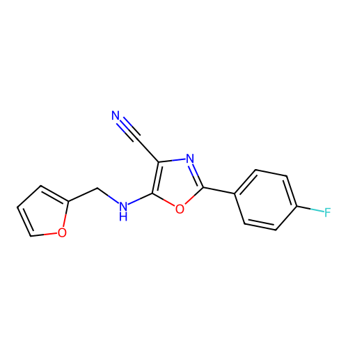 2-(4-Fluorophenyl)-5-[(furan-2-ylmethyl)amino]-1,3-oxazole-4-carbonitrile structure