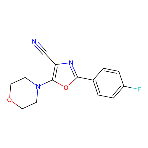 2-(4-Fluorophenyl)-5-(morpholin-4-yl)-1,3-oxazole-4-carbonitrile structure