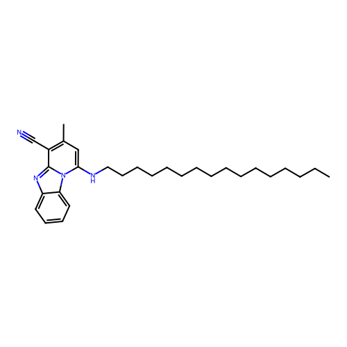 1-(Hexadecylamino)-3-methylpyrido[1,2-a]benzimidazole-4-carbonitrile structure