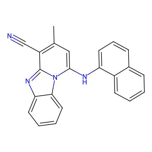 3-Methyl-1-(naphthalen-1-ylamino)pyrido[1,2-a]benzimidazole-4-carbonitrile structure