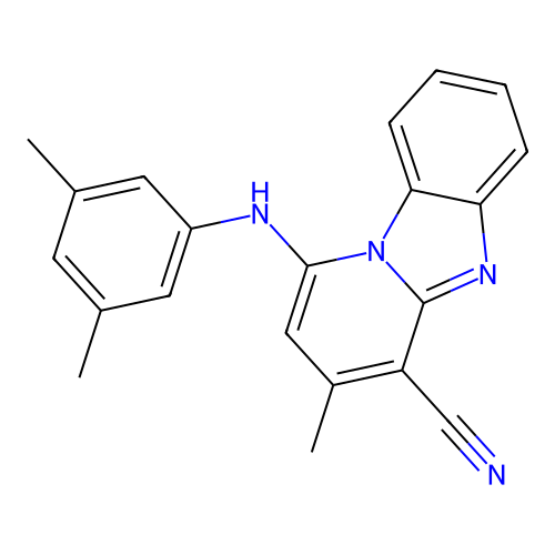 1-[(3,5-Dimethylphenyl)amino]-3-methylpyrido[1,2-a]benzimidazole-4-carbonitrile structure