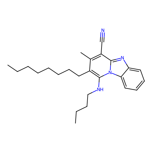 1-(Butylamino)-3-methyl-2-octylpyrido[1,2-a]benzimidazole-4-carbonitrile structure