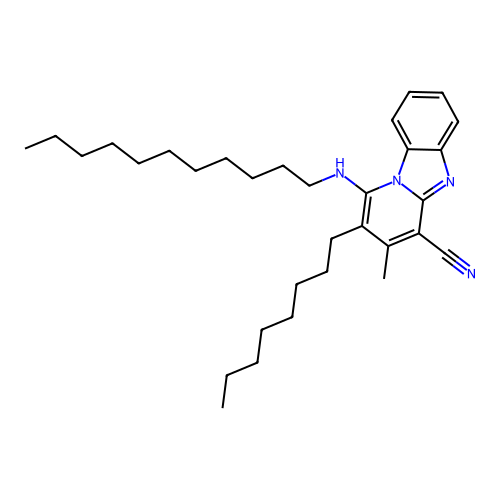 3-Methyl-2-octyl-1-(undecylamino)pyrido[1,2-a]benzimidazole-4-carbonitrile structure