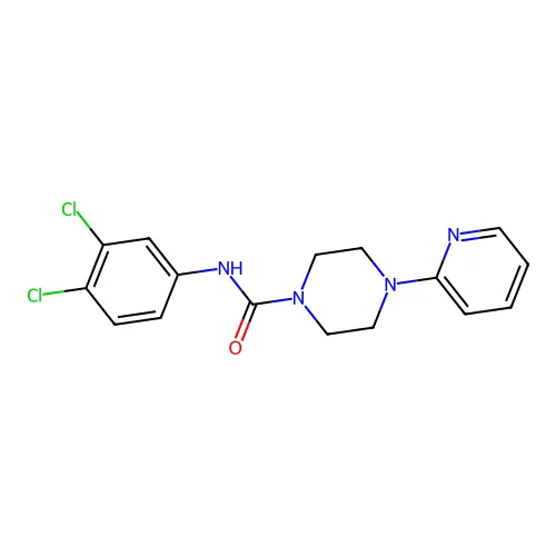 N-(3,4-二氯苯基)-4-(吡啶-2-基)哌嗪-1-甲酰胺 structure