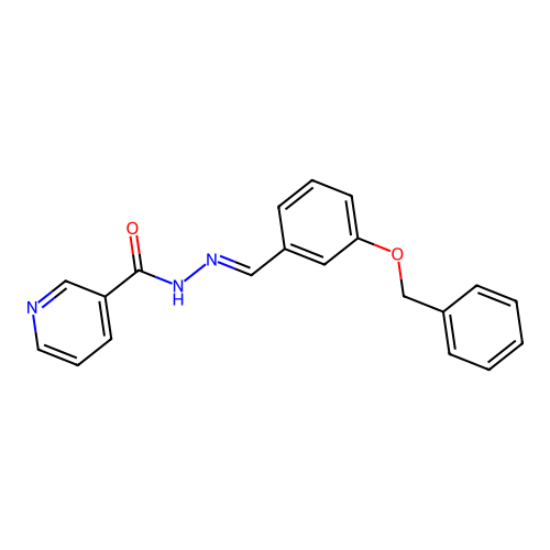 N-[(3-phenylmethoxyphenyl)methylideneamino]pyridine-3-carboxamide structure