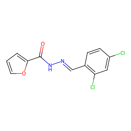 N'-[(E)-(2,4-dichlorophenyl)methylidene]furan-2-carbohydrazide structure