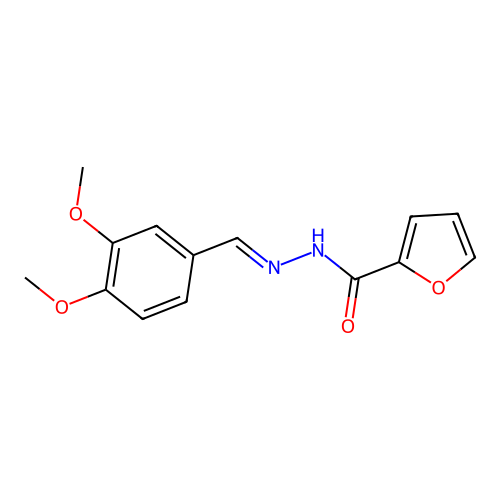 N'-[(E)-(3,4-dimethoxyphenyl)methylidene]furan-2-carbohydrazide structure