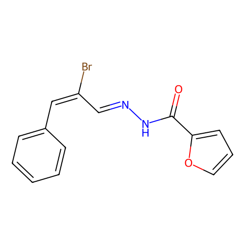 N'-[(1E,2E)-2-bromo-3-phenylprop-2-en-1-ylidene]furan-2-carbohydrazide structure